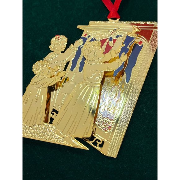 BALDWIN Smithsonian Ornament Gold Laser Cut Enamel Kids Hanging Stockings 1999 - Picture 6 of 6